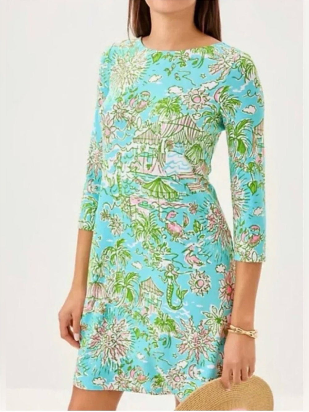 Lilly Pulitzer Ophelia Swing Dress Fresh Water Blue Sunbathers Bliss 2025 style